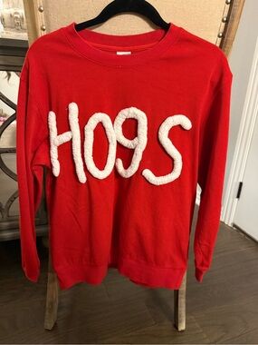 Red 'Hogs' Crewneck Sweater - Women